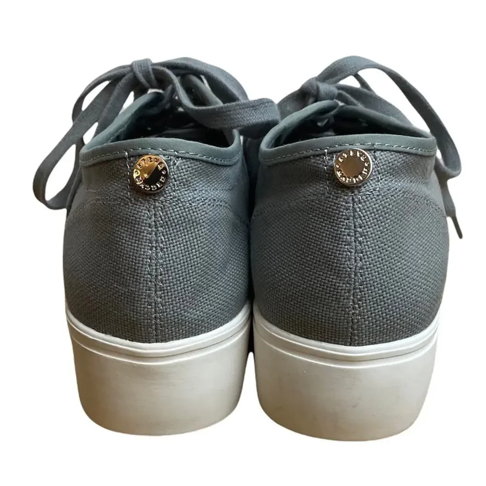 Steve Madden Emmi Platform Lace Up Sneakers Gray Sz 10